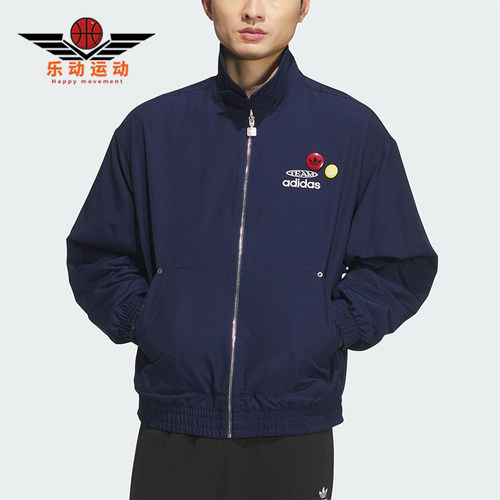 Adidas/阿迪达斯正品三叶草男士日常运动宽松翻领耐穿外套KC0135