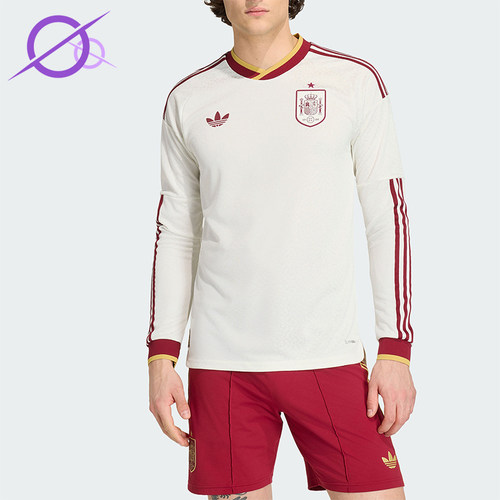 Adidas/阿迪达斯正品三叶草男士复古足球球衣舒适长袖T恤KA1957