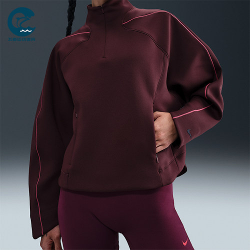 Nike/耐克正品女士徽标半拉链长袖宽松运动卫衣HV3576-652