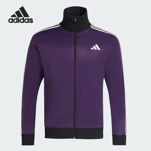 Adidas/阿迪达斯正品2025男士立领跑步针织运动外套KT0839