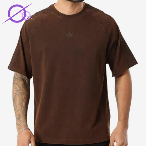 Adidas/阿迪达斯正品三叶草新款男棕色街头纯棉短袖T恤KD0743