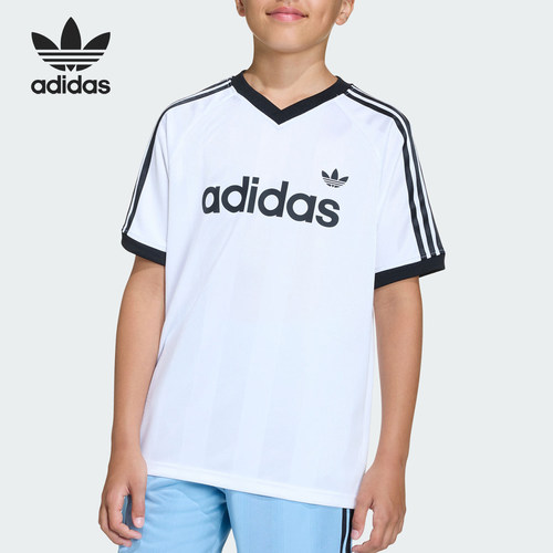 Adidas/阿迪达斯正品三叶草大童经典亲肤运动针织短袖T恤KE2841