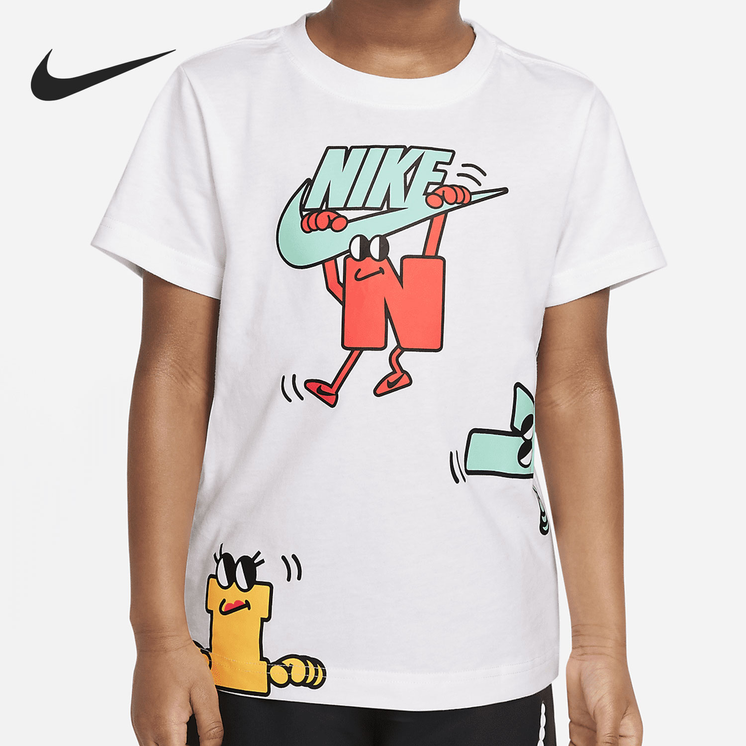 Nike/耐克正品 当季新款小童休闲舒适耐磨圆领短袖T恤DN4516-100