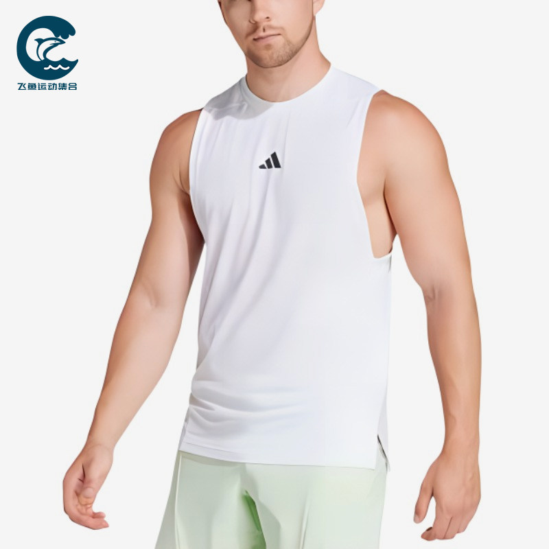 Adidas/阿迪达斯正品男士户外吸湿排汗训练健身背心T恤IS3795