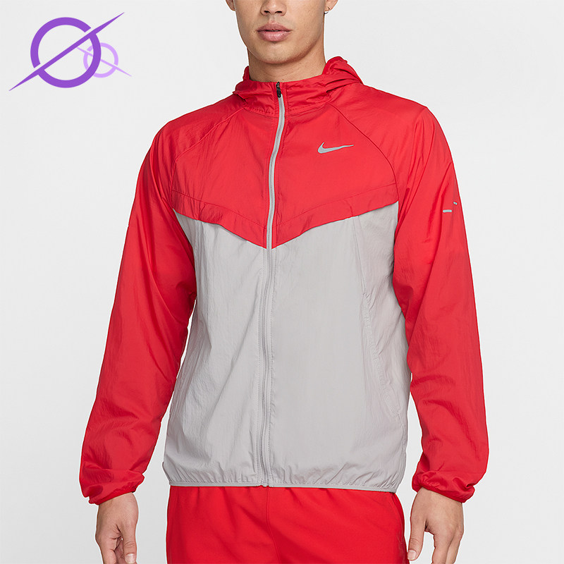 Nike/耐克正品Swoosh Stride男士运动连帽拼接时尚夹克HV4549-657