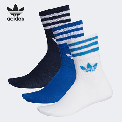 Adidas/阿迪达斯正品 三叶草新款男女运动中筒袜三双装ED9395