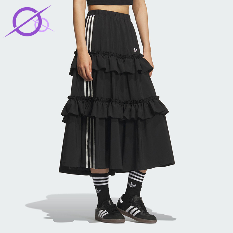 Adidas/阿迪达斯正品三叶草女士休闲宽松时尚垂坠蛋糕裙KQ6505