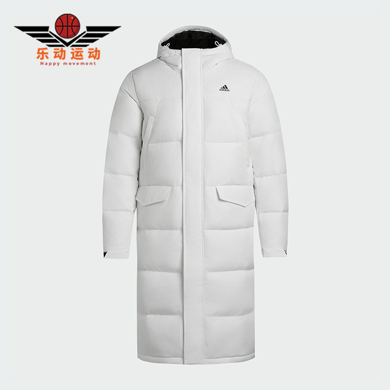 Adidas/阿迪达斯正品冬季新款男女连帽保暖长款羽绒服外套KF6749