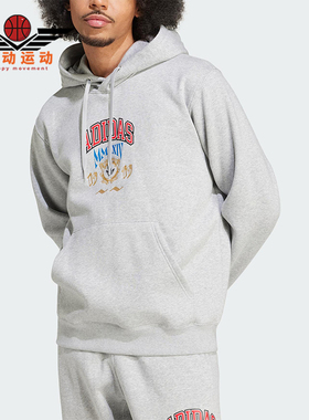 Adidas/阿迪达斯正品三叶草男士休闲针织宽松连帽日常卫衣IX6770