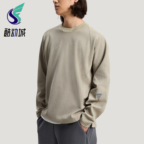 Adidas/阿迪达斯正品2026男士针织透气宽松经典T恤运动长袖KW0111