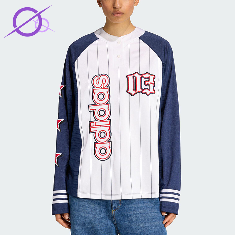 Adidas/阿迪达斯正品三叶草女士宽松美式复古圆领套头长袖KC6283