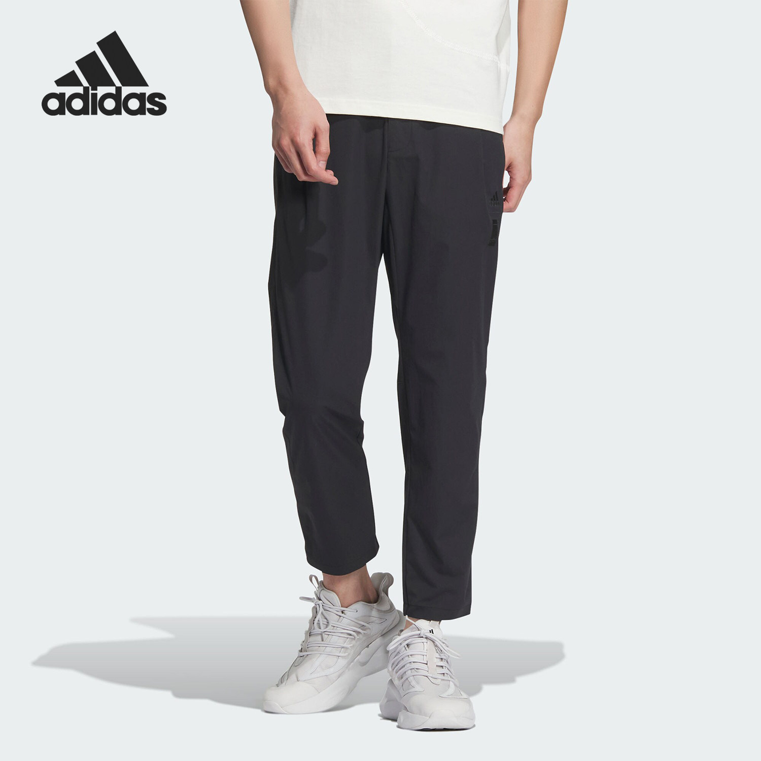 Adidas/阿迪达斯正品武极系列男士运动梭织休闲九分裤JE6670 - 实物图