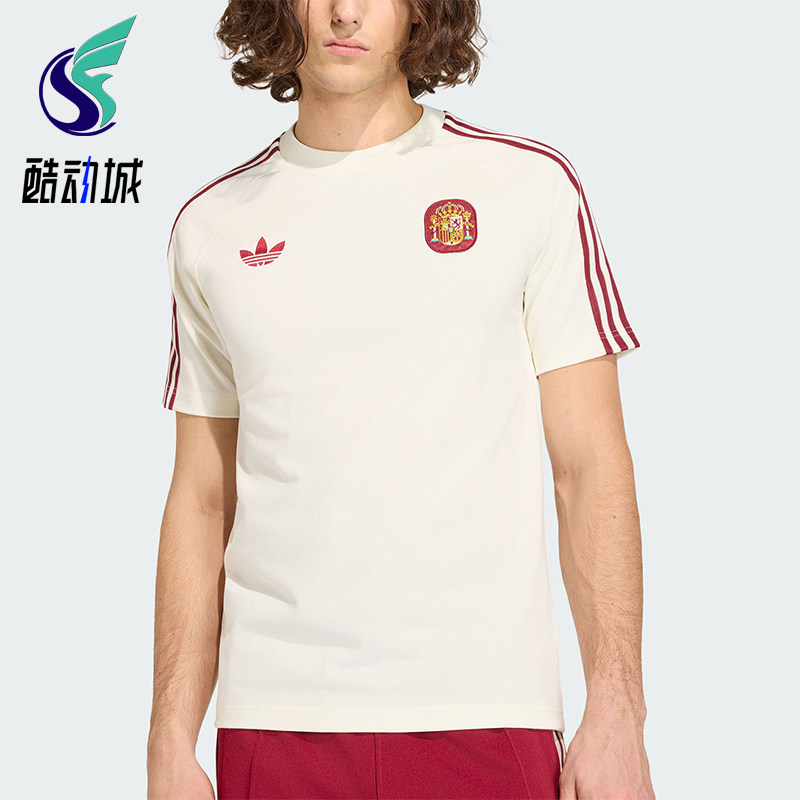 Adidas/阿迪达斯正品三叶草男士条纹修身针织圆领运动T恤JZ2256图片