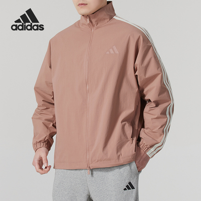 Adidas/阿迪达斯正品2025春季新款男士梭织三条纹外套JL6093