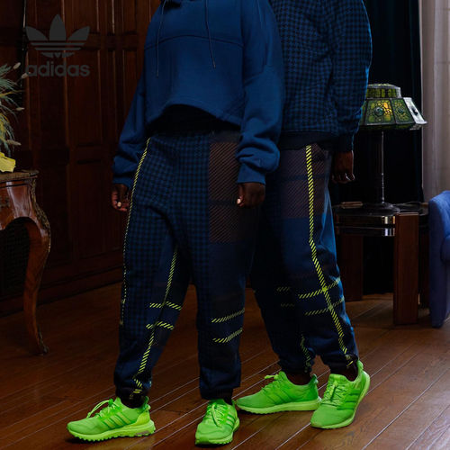 Adidas阿迪达斯正品IVY PARK男女透气宽松千鸟格运动长裤HL3997