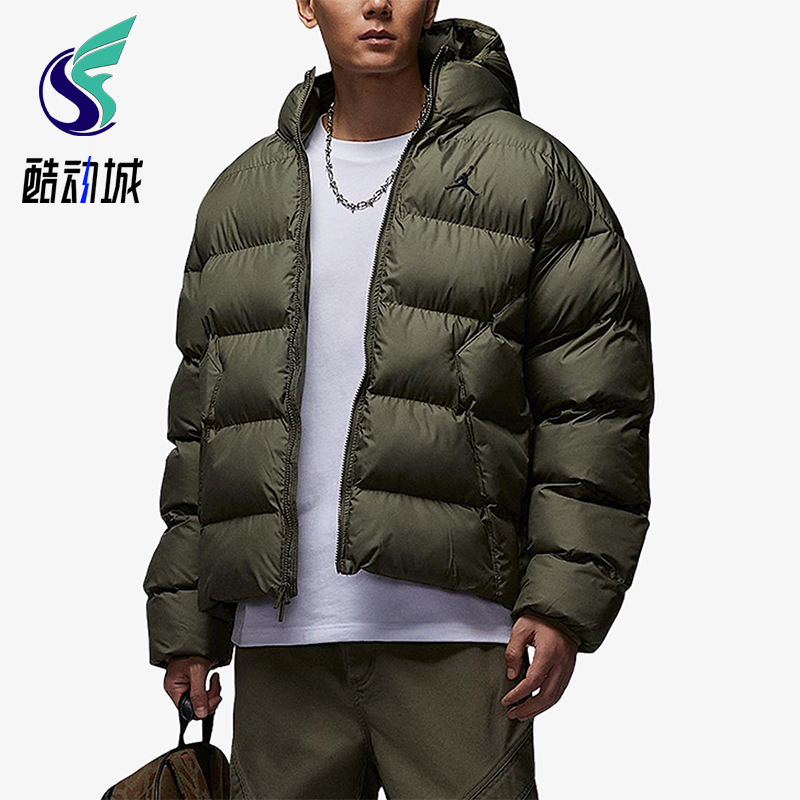 Nike/耐克正品JORDAN男士宽松保暖运动休闲连帽棉服HV0533-222