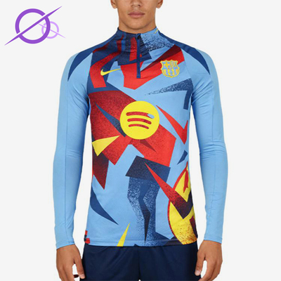Nike/耐克正品新款男浅蓝红色训练足球拼色经典训练服HF9163-413