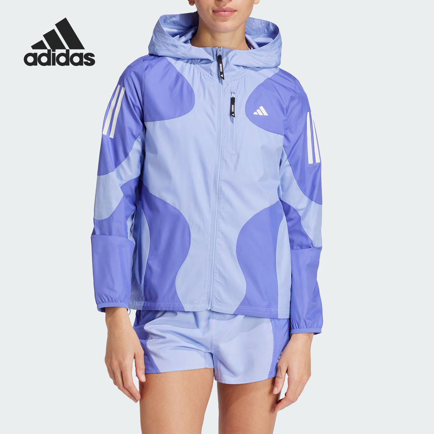 Adidas/阿迪达斯正品当季新款女士拼接运动连帽外套IW0034