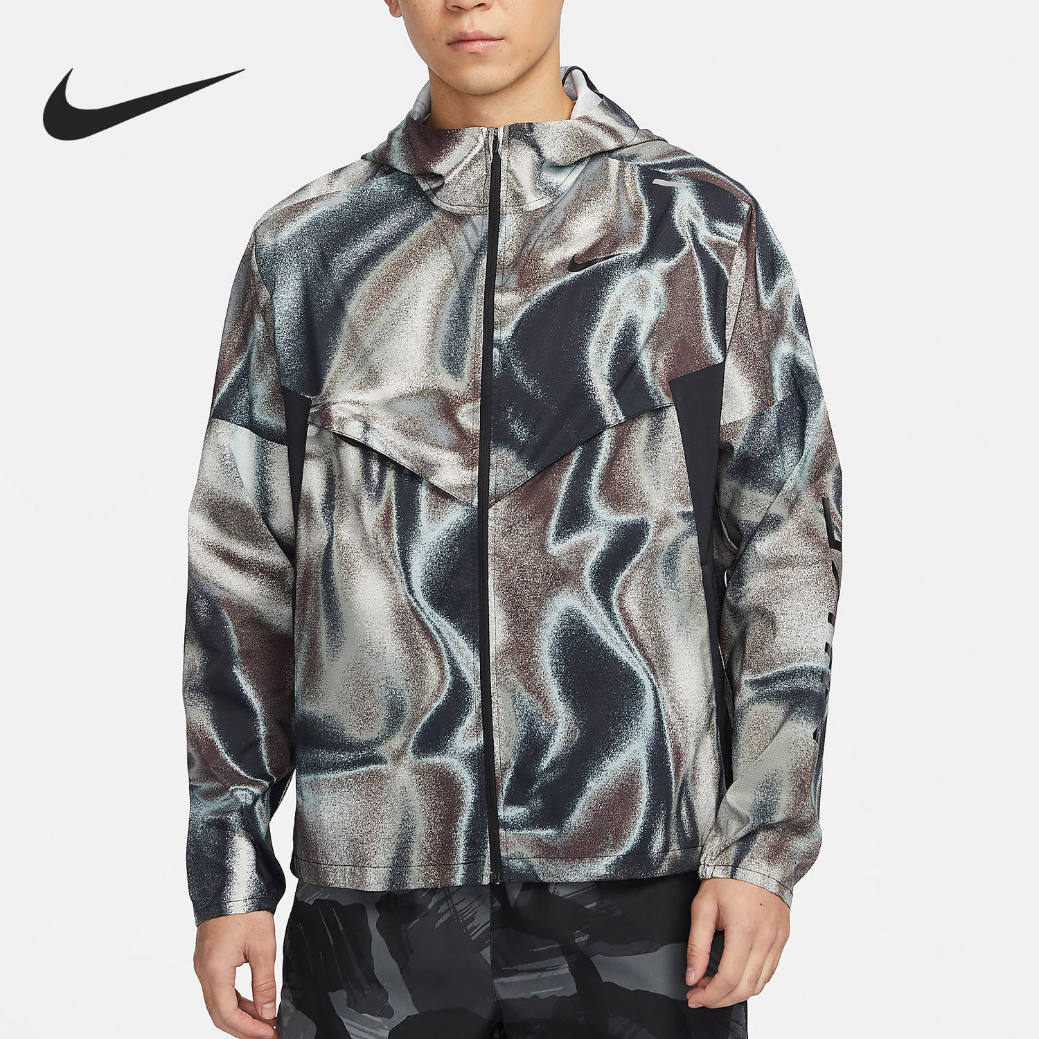Nike/耐克正品新款男士连帽个性印花休闲运动外套FZ4753-010