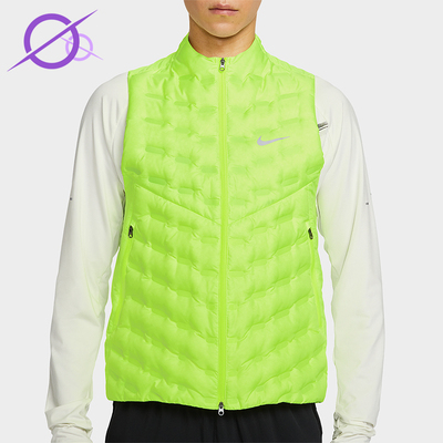 Nike/耐克正品秋冬男士无袖拉链羽绒拼接拒水跑步马甲FB7543-702
