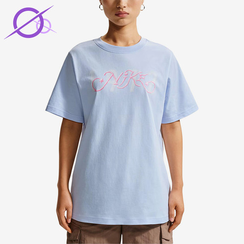 Nike/耐克正品Sportswear新款女浅蓝粉色经典短袖T恤IR7559-411