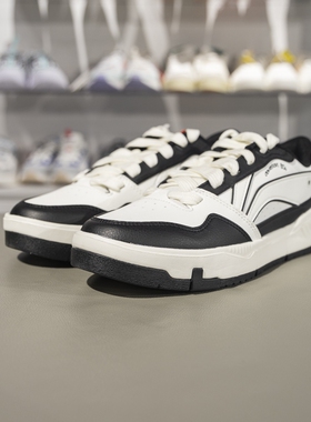 李宁正品COMMON 80s男子复古经典轻便防滑运动休闲板鞋AGCV023-2