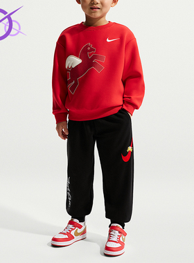 Nike/耐克正品2026春季款小童日常圆领针织束脚套装IU5340-010