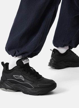 李宁正品LN DEFENDER男子加绒保暖减震回弹低帮潮流休闲鞋AGLU101