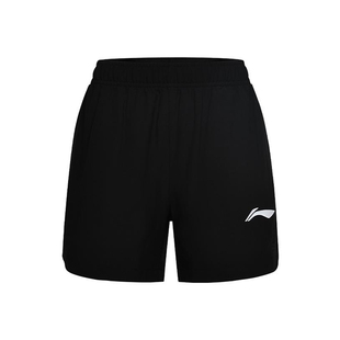 李宁正品羽毛球系列女子柔软亲肤轻薄透气训练运动短裤AAPU170-1