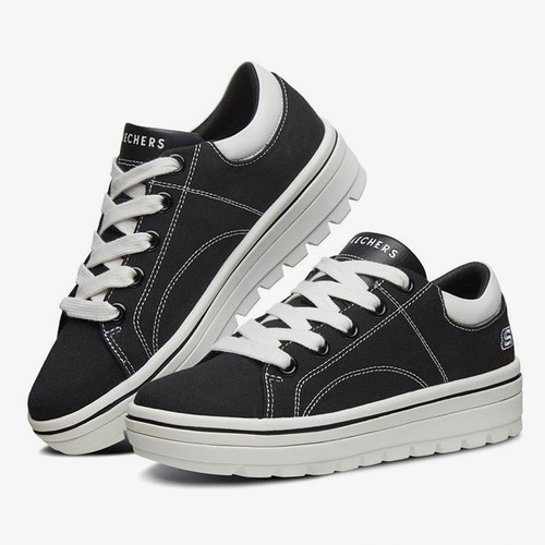 Skechers/斯凯奇正品Street Cleat 女子帆布厚底运动休闲板鞋