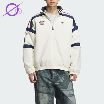 Adidas/阿迪达斯正品三叶草男士运动双面穿保暖立领棉服KC0094