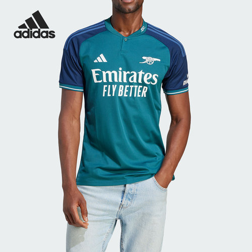 Adidas/阿迪达斯正品秋季新款男子足球训练运动短袖T恤HR6935