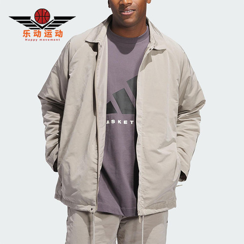 Adidas/阿迪达斯正品JACKET男女同款篮球宽松运动翻领外套JC7843