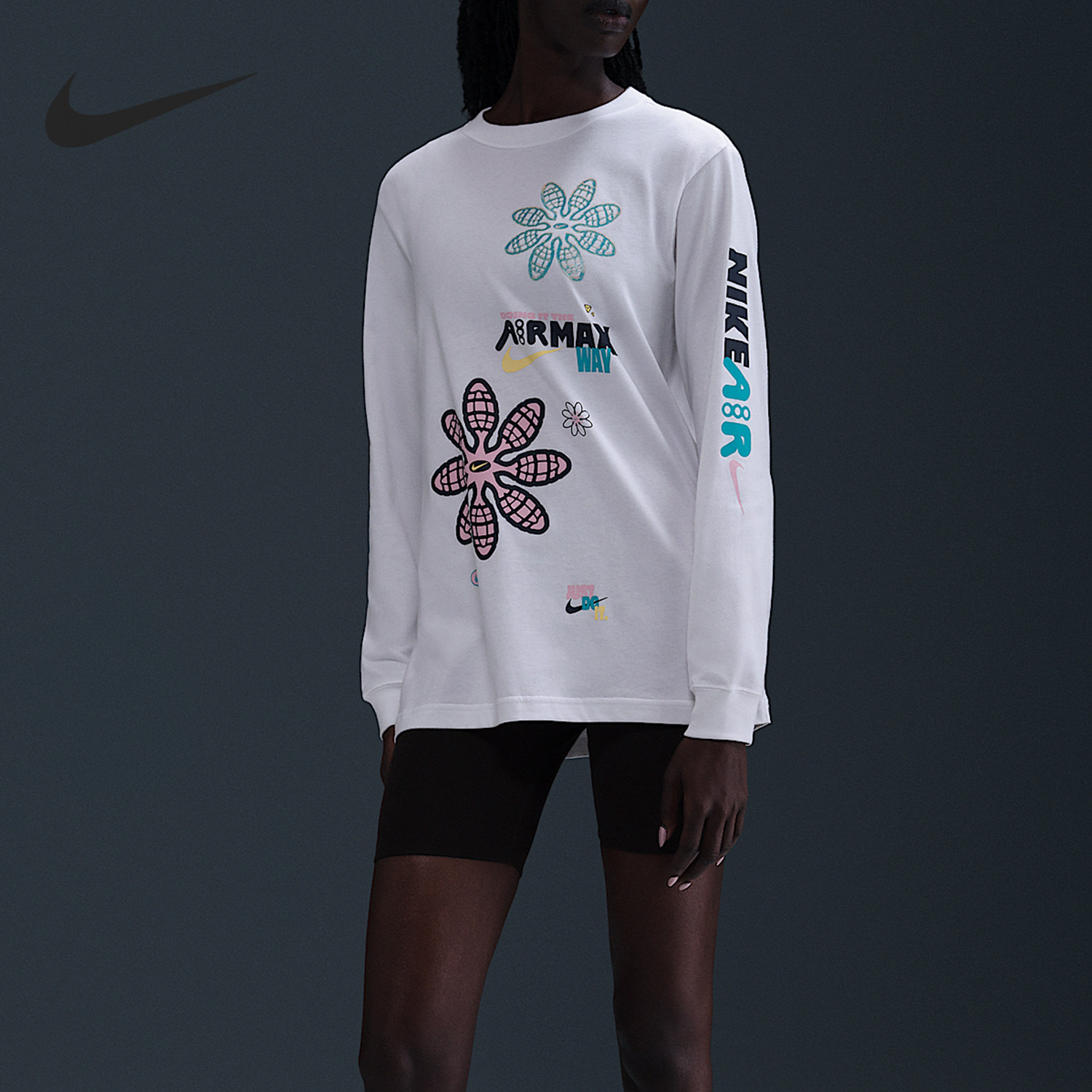 Nike/耐克正品Sportswear女士宽松时尚透气印花T恤HF9529-100,运动服/休闲服装,运动T恤,淘宝优惠券,粉丝福利购,淘宝优惠卷