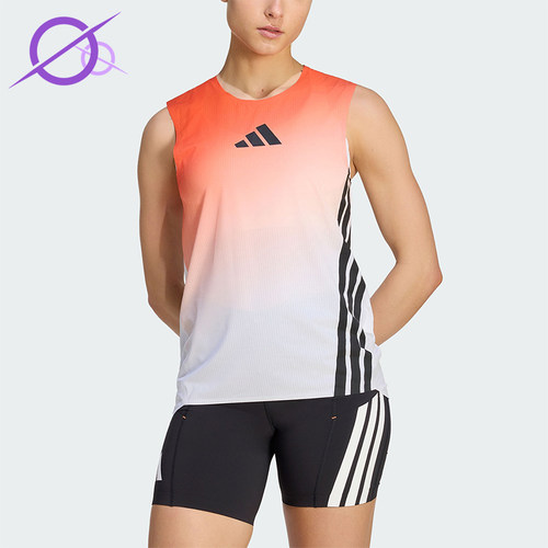 Adidas/阿迪达斯正品夏季女士运动户外越野跑步修身背心T恤JV6538