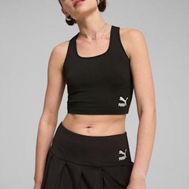 Puma/彪马正品夏季款女士针织方领透气紧身运动背心626536-01