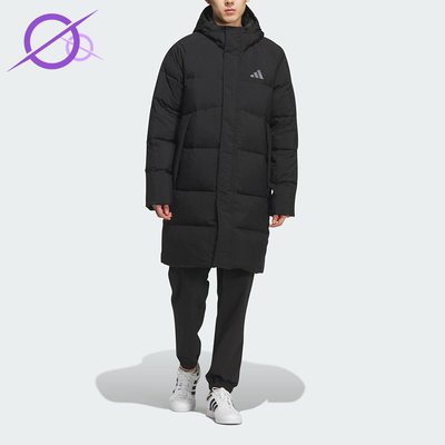 Adidas/阿迪达斯正品冬季男女防风保暖连帽运动长款羽绒服KQ5514