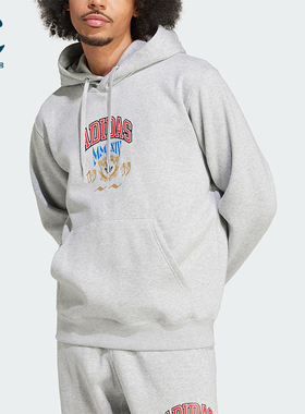 Adidas/阿迪达斯正品三叶草男士休闲针织宽松连帽日常卫衣IX6770