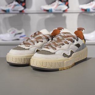 李宁正品001 UNBLOCK男子舒适软弹复古低帮耐磨运动板鞋AGCT095-4