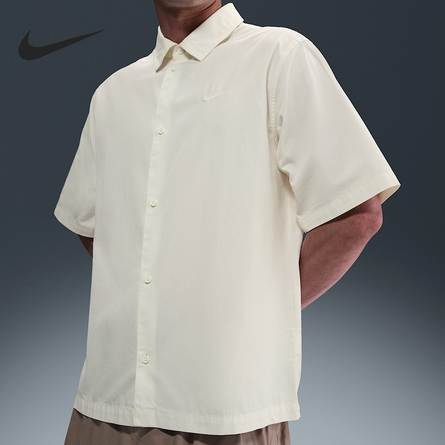 Nike/耐克正品2025 Club男士宽松休闲简约翻领衬衫HJ2030-133