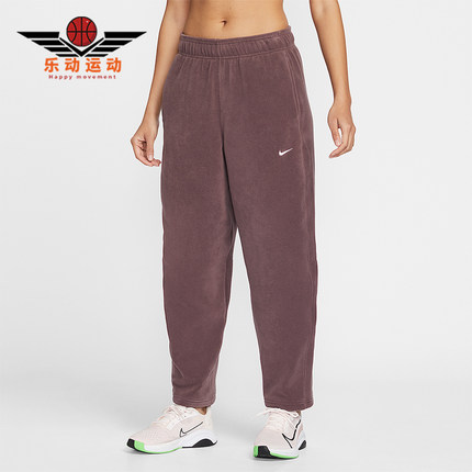 Nike/耐克正品2025冬季款女士休闲中腰摇粒绒刺绣长裤HV3708-502