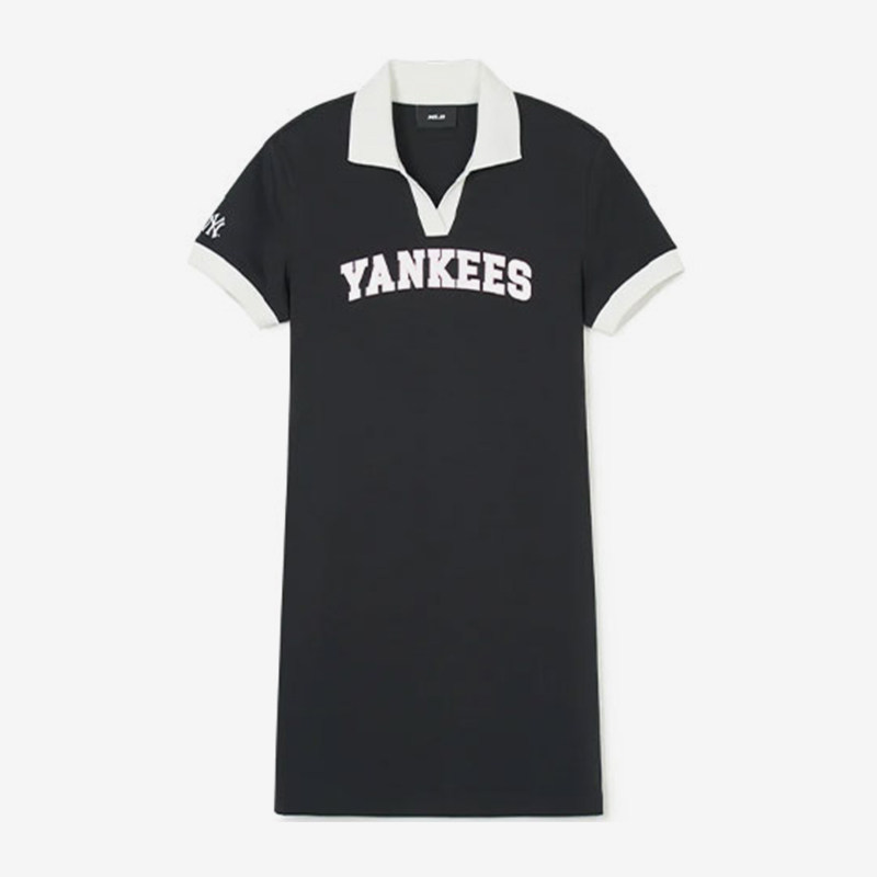 MLB正品夏季女士字母印花复古学院风短袖连衣裙3FOPV0143-50BKS,运动服/休闲服装,运动连衣裙,淘宝优惠券,粉丝福利购,淘宝优惠卷
