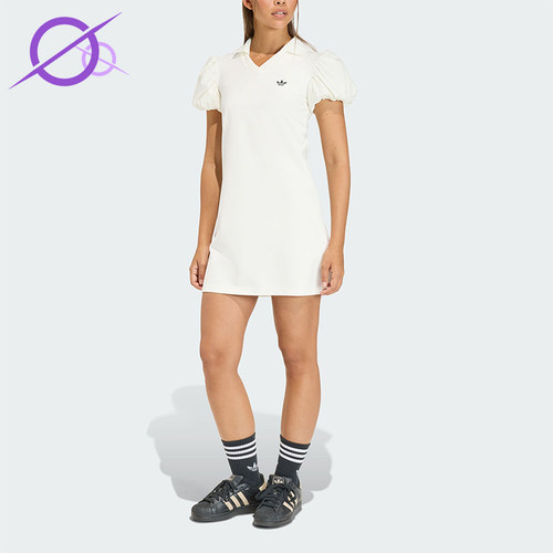 Adidas/阿迪达斯正品三叶草女士经典运动风泡泡袖连衣裙KE3437