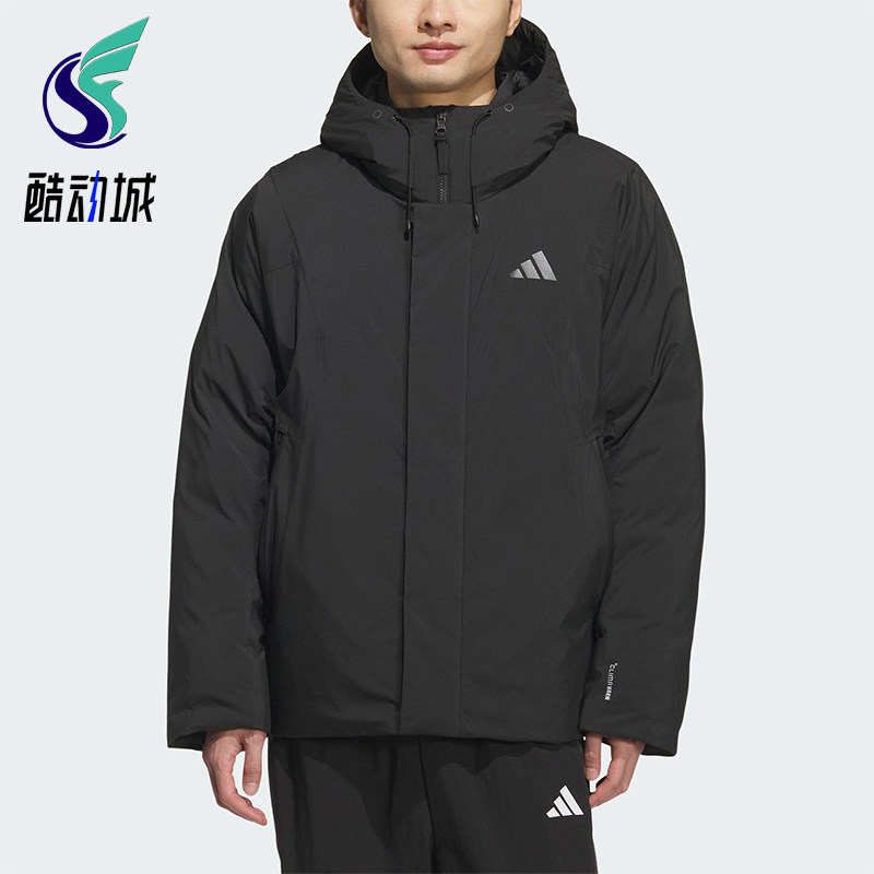 Adidas/阿迪达斯正品2025秋季款男士日常保暖连帽羽绒服KC2509