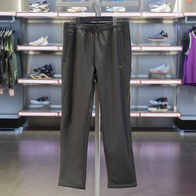 李宁正品健身系列男子加绒保暖防泼水系带运动直筒长裤AYKU519-2