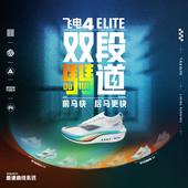 飞电4 ELITE男女同款 新款 李宁正品 轻量柔软缓震比赛跑鞋 ARMU007