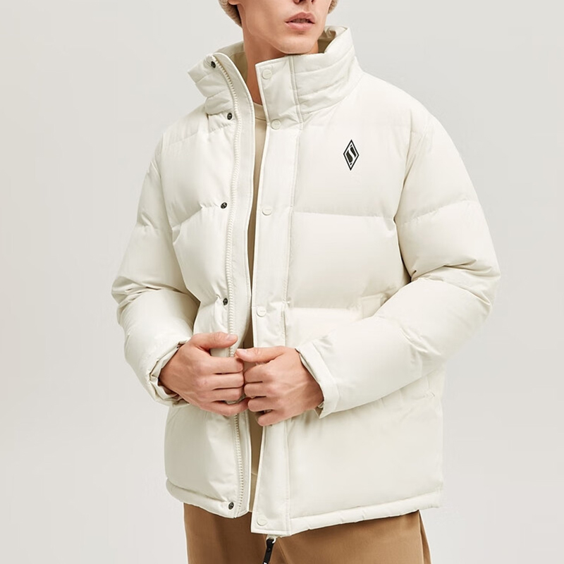 Skechers/斯凯奇正品新款男士运动简约立领梭织短款羽绒服