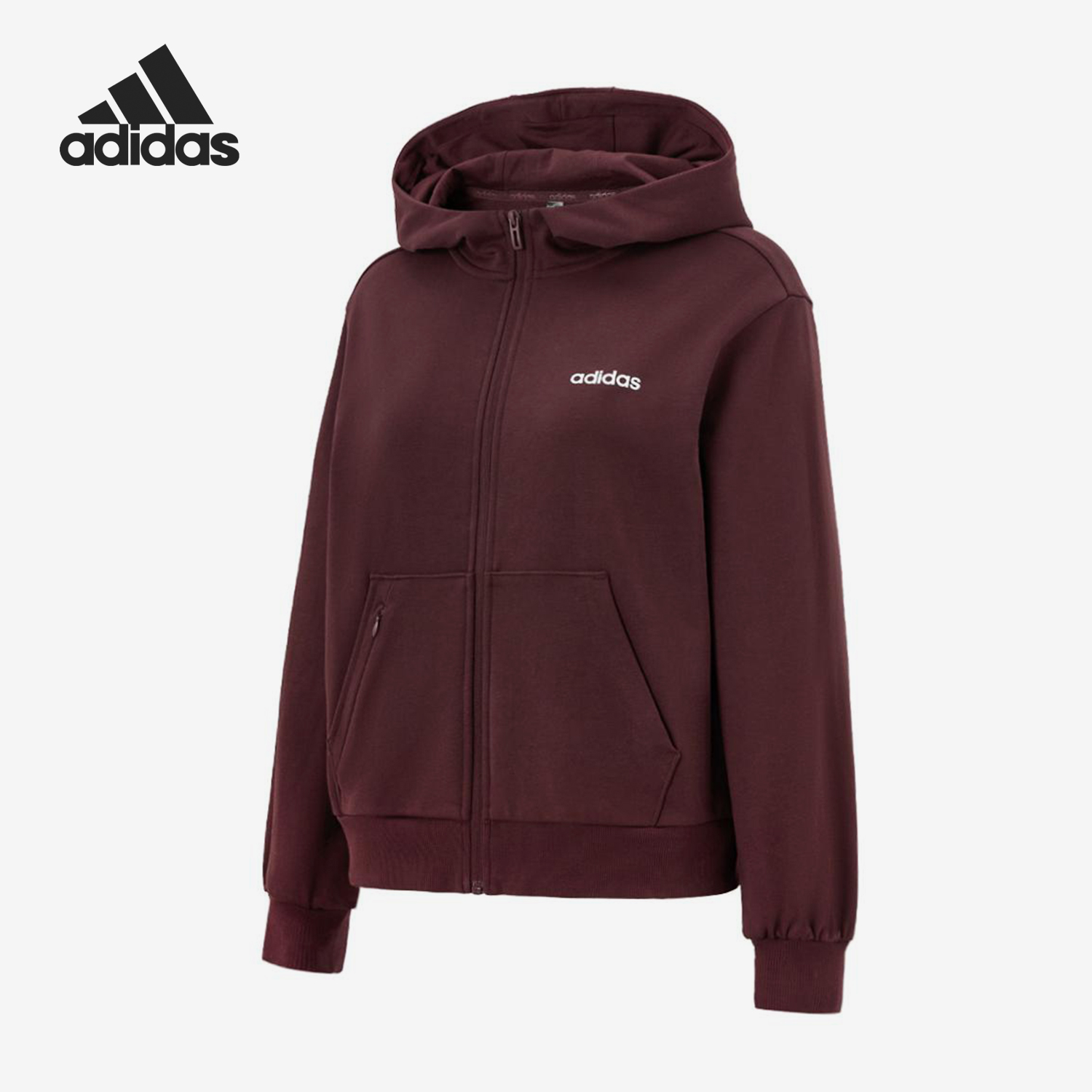 Adidas/阿迪达斯正品2025春季款女士运动连帽针织日常外套KA1504