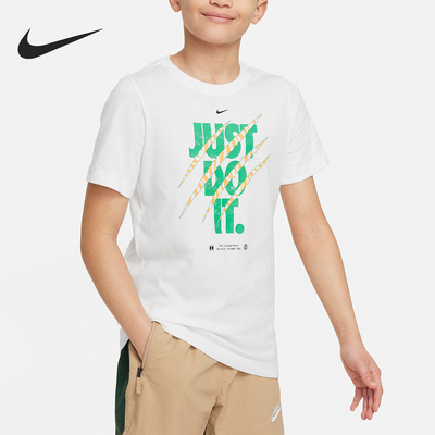 Nike/耐克正品运动大童圆领夏季休闲针织短袖T恤FV8665-100