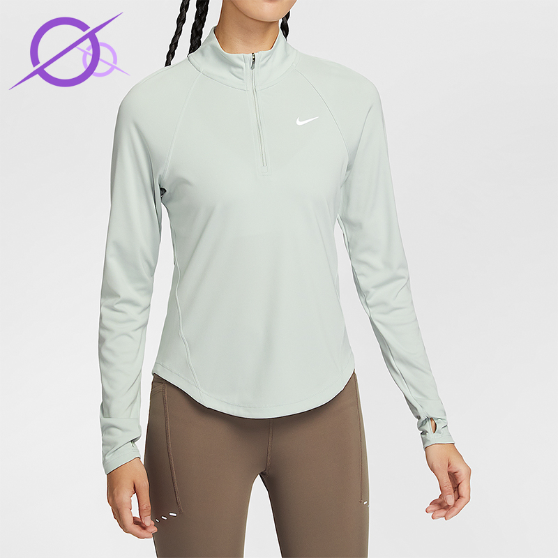 Nike/耐克正品Dri-FIT女士运动跑步半拉链训练长袖T恤HV2843-034